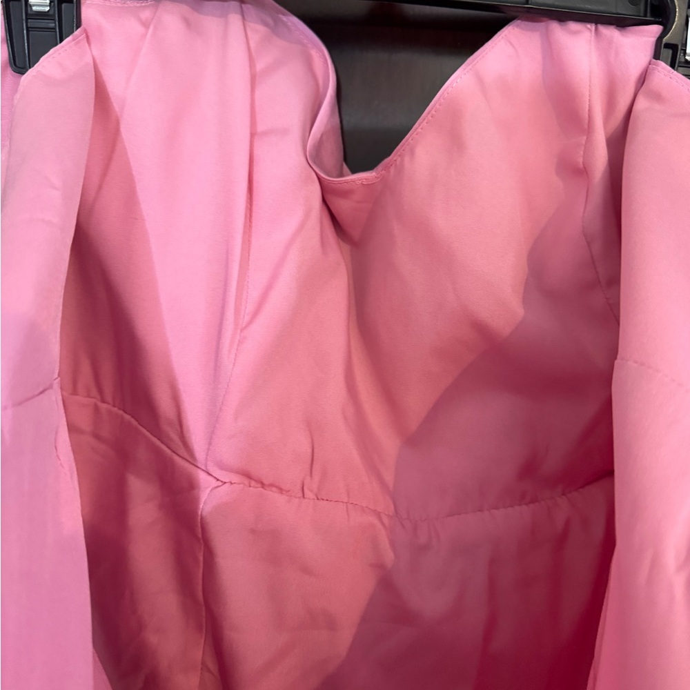 Pink Strapless Ruffled Mini Dress - Picture 8 of 8